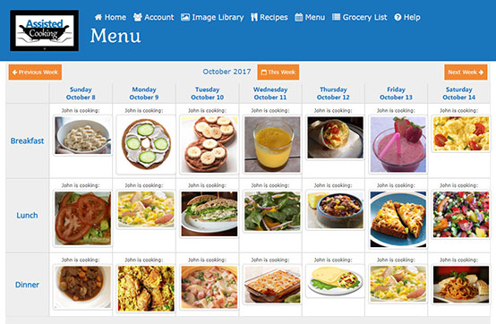 Assisted Cooking Menu